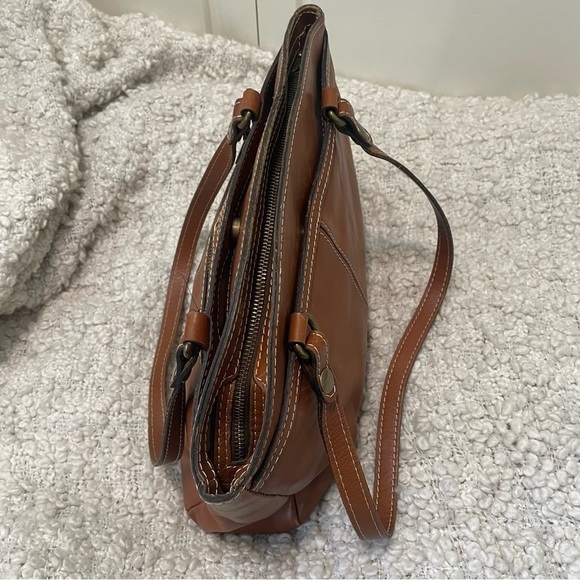 PATRICIA Nash Chestnut Brown Leather Handbag Tote Purse - Picture 6 of 9